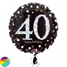 Folija balon - 40 Holografski Srebrno črn